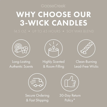 Odor Eliminating Teakwood 3-Wick Candle