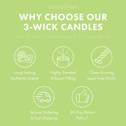 Odor Eliminating Wild Green Apple 3-Wick Candle