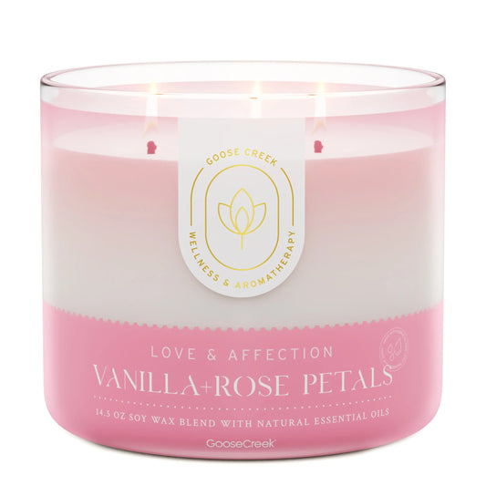 Vanilla & Rose Petals Aromatherapy 3-Wick Candle