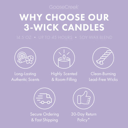 Odor Eliminating Lavender Vanilla 3-Wick Candle